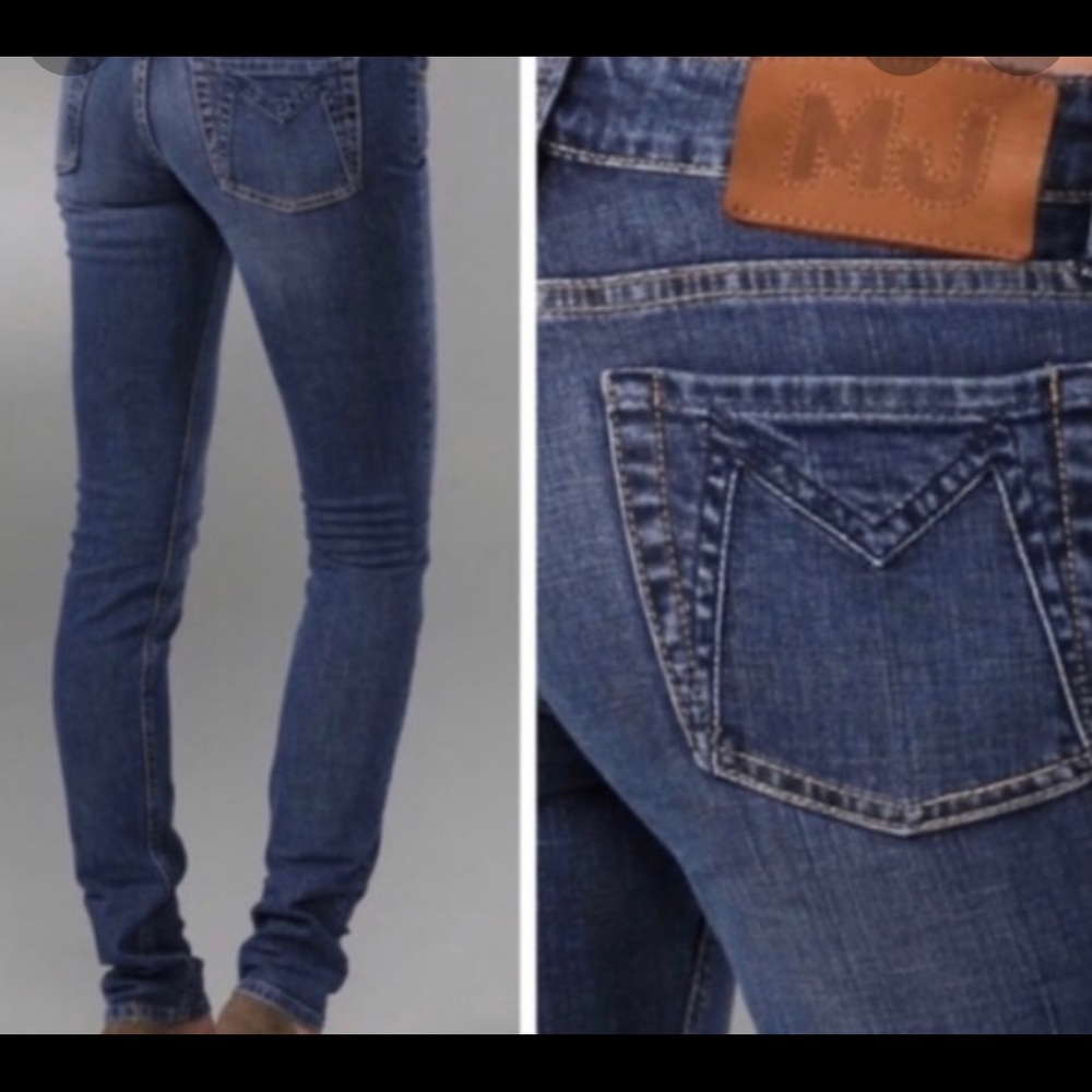 Marc by Marc Jacobs Women's Skinny Jeans - Blue with Brown Patch